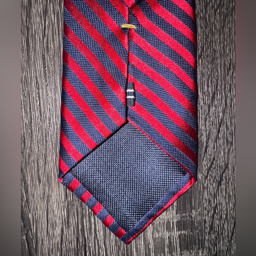 Nautica Men's Red & Blue Stripped Classic Silk Tie - Picture 6 of 6